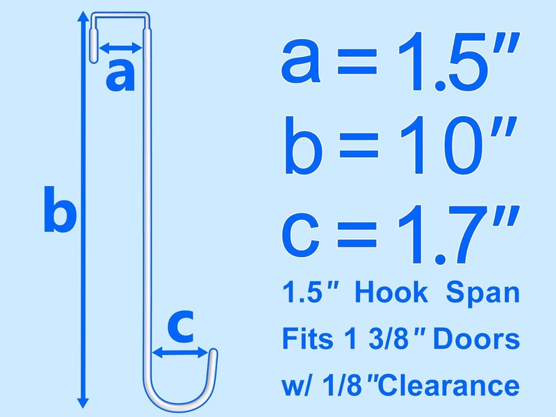 Mars-Rock Over The Door Metal Hooks with Plastic Coating 10" Fit 0.5" to 1 3/8" Door 4 Pcs Heavy Duty Single Towel Robe Rack Wreath Bathroom Shower Hanger Shoe Organizer Ironing Board Long White - Image 2